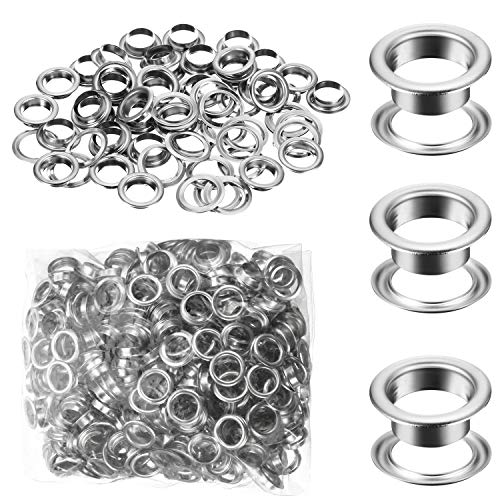 WILLBOND 1/4 Inch Silver Grommets and Washers Kit 500 Sets for Crafting & Repair