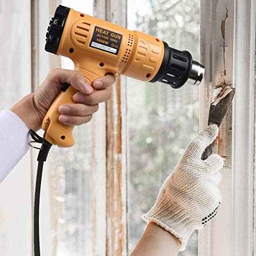 SEEKONE Heat Gun 1800W 122¢µ-1202¢µ£¨50¡É- 650¡ɣ©Fast Heating Heavy Duty Hot Air Gun Kit Variable Temperature Control Overheat Protection with 4 Nozzles for Crafts, Shrinking PVC, Stripping Paint(5.2FT)