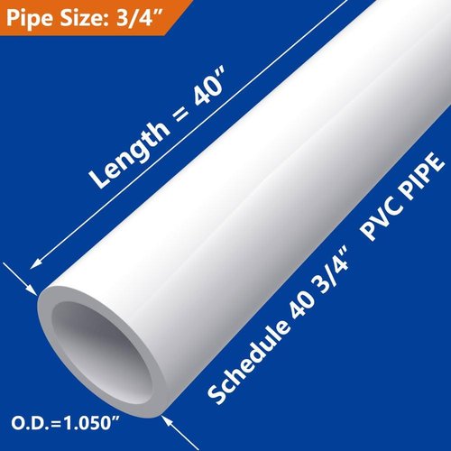 letsFix 3/4" PVC Pipe Furniture Grade, DIY PVC Projects for the Home, Garden, Greenhouse, Farm and Workshop, Sch. 40, White [40" x 4 Pack]