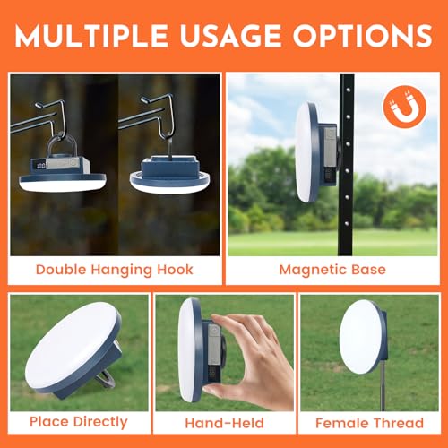 Yontriyo 42W-2Pack Rechargeable Camping Lights 12000mAh Portable Lanterns with Magnetic Base & 4 Modes