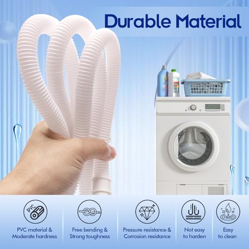 5ft Flexible Dehumidifier Drain Hose with Clamp - 60 inch Universal PVC Hose