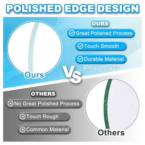 PATIKIL 1.1" Dia LED Lens, 3 Set Polished Edge Flashlight Glass Lens with Silicone Ring for Light Source Lens Replacement, Transparent, Black