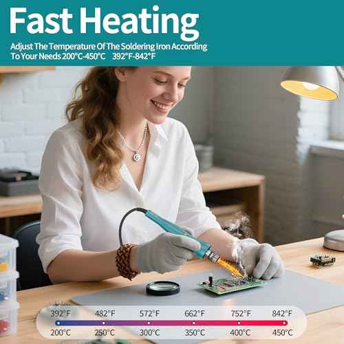 60W Cordless Soldering Iron Station Tool Portable Electric 60W Soldering Iron Kit for DIY, Appliance Repair, Wire Welding(with Battery)