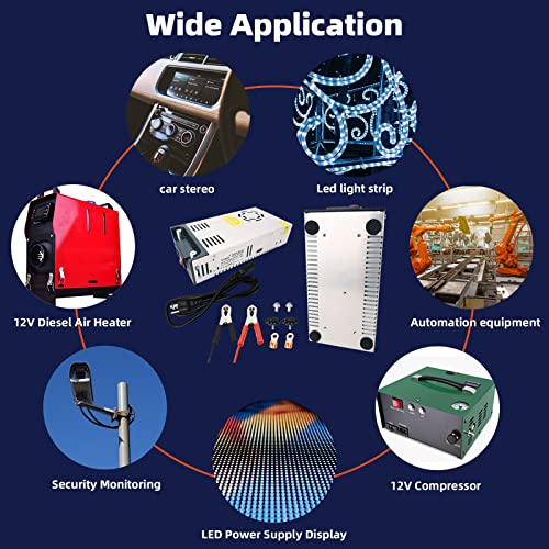 600W 12V DC Power Supply Converter 110V AC to 12V Transformer for RV, LED, Pump