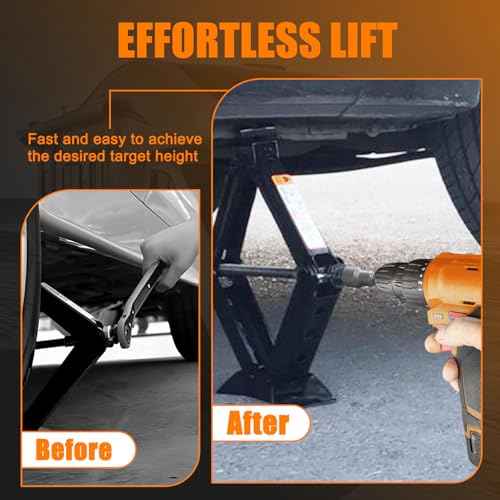 Leveling Scissor rv-Jacks Socket Drill Adapter with 1/4 Quick Connect Hex Shank Tools, Works with All 3/4 or 19mm Hex Drive Jacks,Power Nut Driver Bit Set 2 Pieces CQSPMOTO (Normal)