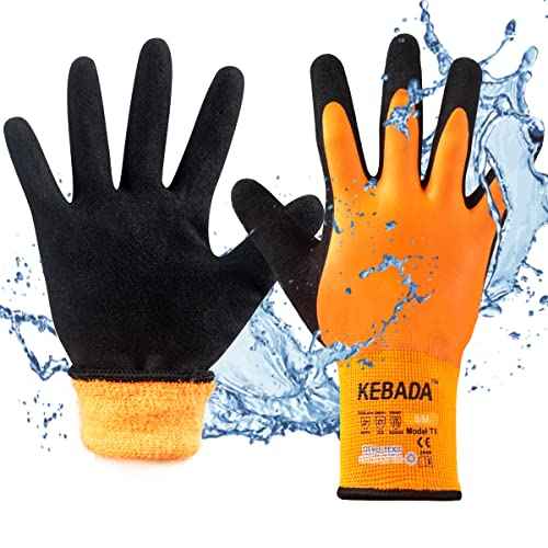 Kebada T1 Waterproof Winter Work Gloves for Men and Women,Insulated Work Gloves for Men Cold Weather,Warm Freezer Gloves Large