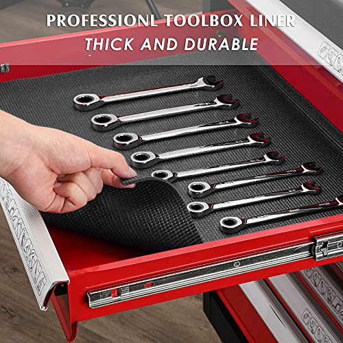 MIXPOWER 16W x 72L Black Non-Slip Foam Toolbox Drawer Liner - Easy Cut 3mm