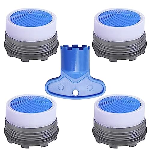 BOETOADG 4-Pack M16.5 Faucet Aerator Replacement with Key - Kitchen & Bathroom Sink Filter, 1.2GPM