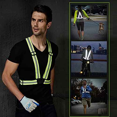 Reflective Safety Vest 2pcs - High Visibility Vest Adjustable Straps for Outdoor Jogging, Cycling,Walking,Workers