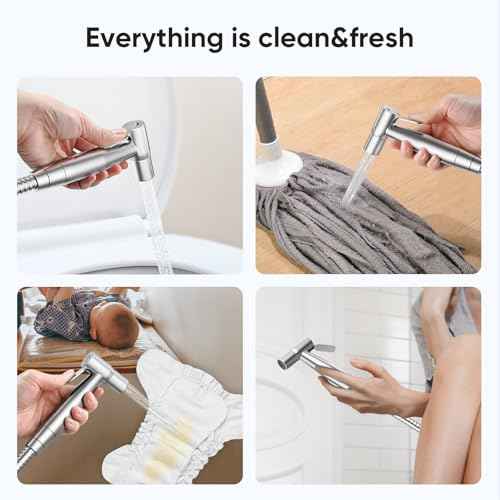 Arofa Handheld Toilet Bidet Sprayer for Toilet-Adjustable Water Pressure Control with Bidet Hose for Feminine Wash, Stainless Steel Brushed Nickel Bidet Faucet Cloth Diaper for Baby Wash