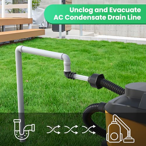 Homeslea Black AC Drain Line Unclogger Tool with 1-Inch Pipe Adapter