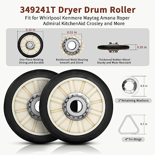 4392065 Dryer Repair Kit with 341241 Belt, 349241t, 691366 - Parts
