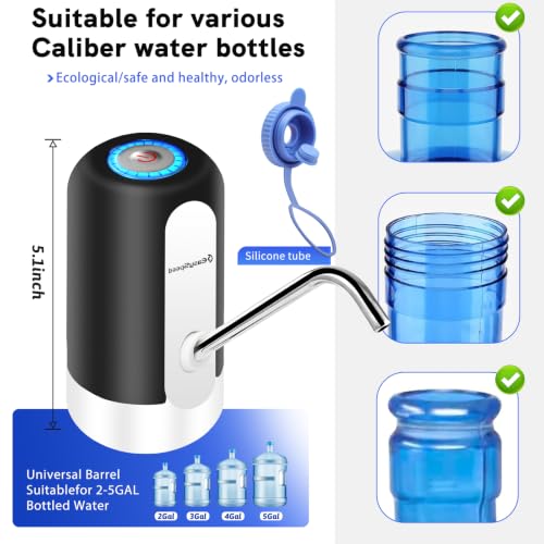 EASY SPEED Black 5 Gallon Water Dispenser with USB-C Pump