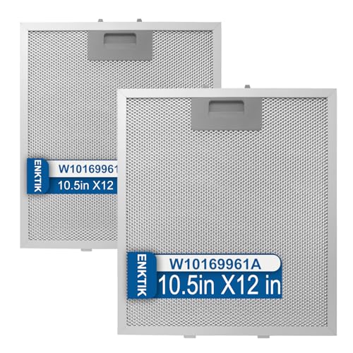 ENKTIK 12" x 10.5" Range Hood Filter Replacement W10169961A (2 Pack) for Whirlpool & More