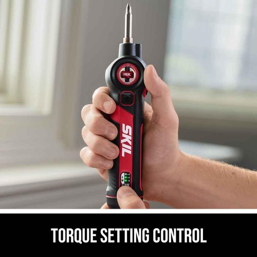 SKIL Twist 2.0 Rechargeable 4V Screwdriver with Pivoting Head, Torque Setting, USB-C Charging Cable & 2PC Bit Set-SD5619-01