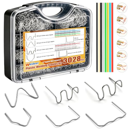 Weideer 3028PCS Plastic Welding Kit with Stainless Steel Staples & Rods for Car Repair