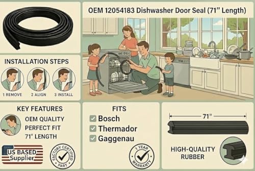 OEM Bosch/ Thermador / Gaggenau Dishwasher Door Seal 12054183