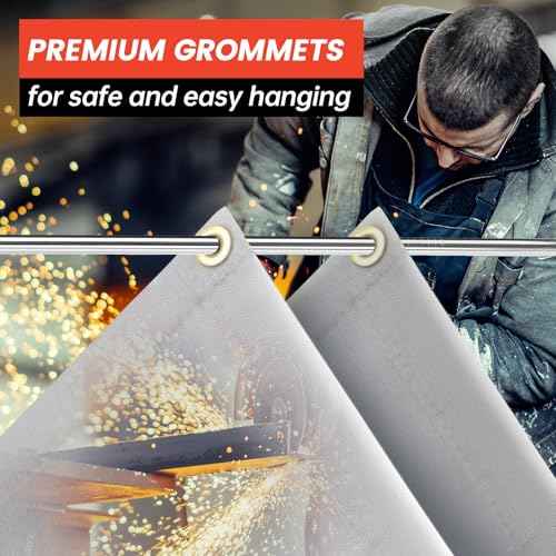 Heavy Duty Welding Blanket, 4x6ft Silicone Coated Fiberglass Welding Curtain with Grommets, Fireproof Insulation Blanket for Industrial Welding Cutting, Multi-use Fire Blankets for Smoker Grill-Grey