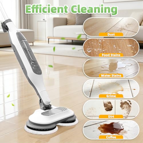 8 Pack Shark Steam Mop Replacement Pads – 4 Scrub + 4 Plush (S8201 S8001 S8002BRN, White/Gray)