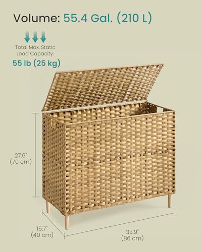 SONGMICS 210 L 55.4 gal Four-Section Laundry Hamper with Lid - Goose Yellow