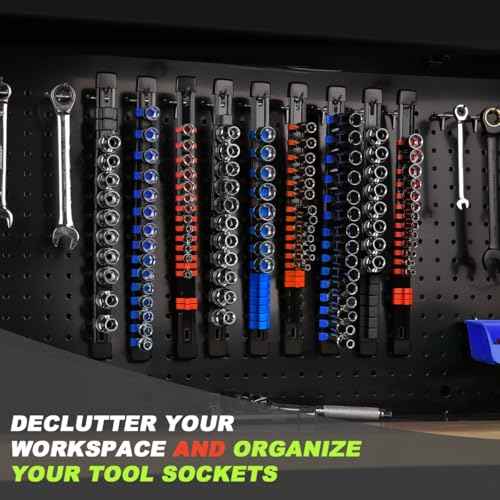3-Piece Socket Organizer Rail Set, Premium Holder, Heavy-Duty Rack Kit ? 1/4¡±, 3/8¡±, 1/2¡± Sizes ? Ideal for Tool Storage
