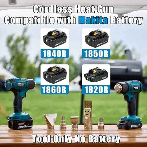 Cordless Heat Gun for Makita Battery,350W Fast Heating Soldering Hot Air Gun,2-Temp Setting Max 1022¡ÆF(550¡ÆC),Heat Gun for Tube Bending,Resin & Decorating (Tool Only NO Battery)