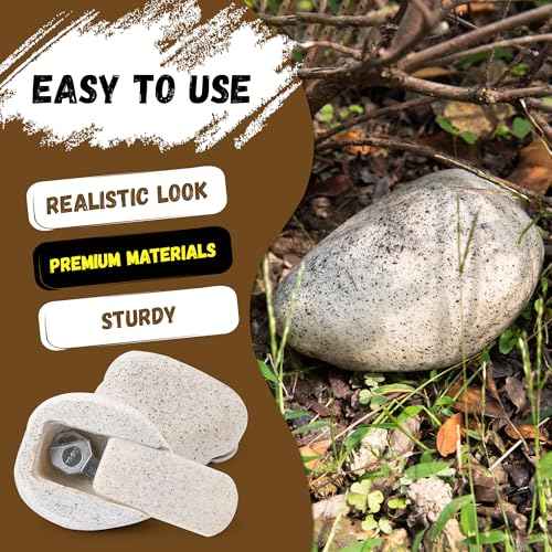 BarGifts Fake Rock Key Hider Safe for Outdoor Garden or Yard, Large Size Fake Stone Hidden Safe - Looks Stone- Hide A Key Outside in Rock