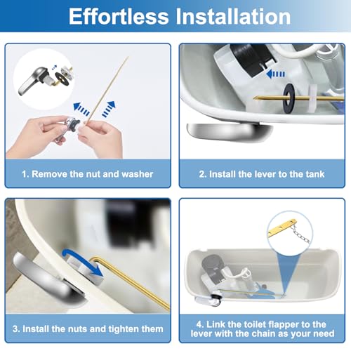 Universal Toilet Flush Handle Kit Zinc Alloy & Brass Arm for American Standard