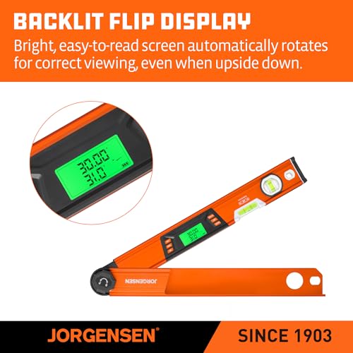 Jorgensen Digital Angle Finder Protractor & Level with Battery Included