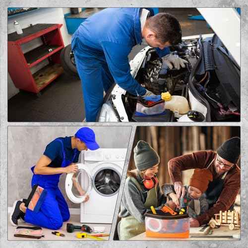 Paterr 16 Pcs Zipper Clear Tool Bag Bulk Small Tool Bag, Heavy Duty Clear Pouch, Multipurpose Waterproof Storage for Men Women Electrician, 4 Color(11.8 Inch)