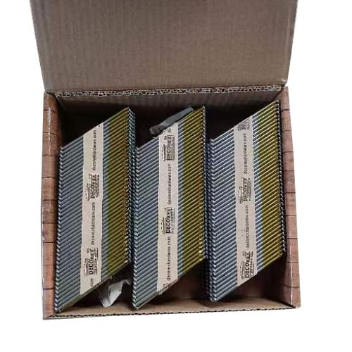 3" x .120 Smooth Shank Framing Nails, Paper Strip Collated, Clipped Head, Bright Coated Finish (30-34 Degree) - 2500pcs Box (DHSNSB-3.120)