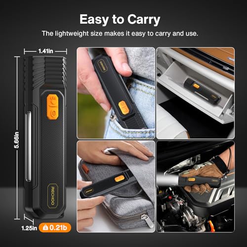 RECHOO Rechargeable Flashlight High Lumens, Portable Flashlight for Emergencies with COB Side Light & 6 Modes, Multi-Functional LED Flashlight for Outdoor, Home, Camping (Battery Included)