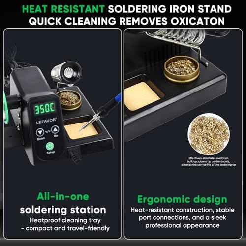 ?Larlarsa DS936 Soldering Station - Digital Soldering Station Kit, 60W Soldering Iron (356¡ÆF-896¡ÆF) with 5 Extra Lead free Tips, Lead-Free Solder Wire, Sleep Mode, ESD Safe, Auto Calibration