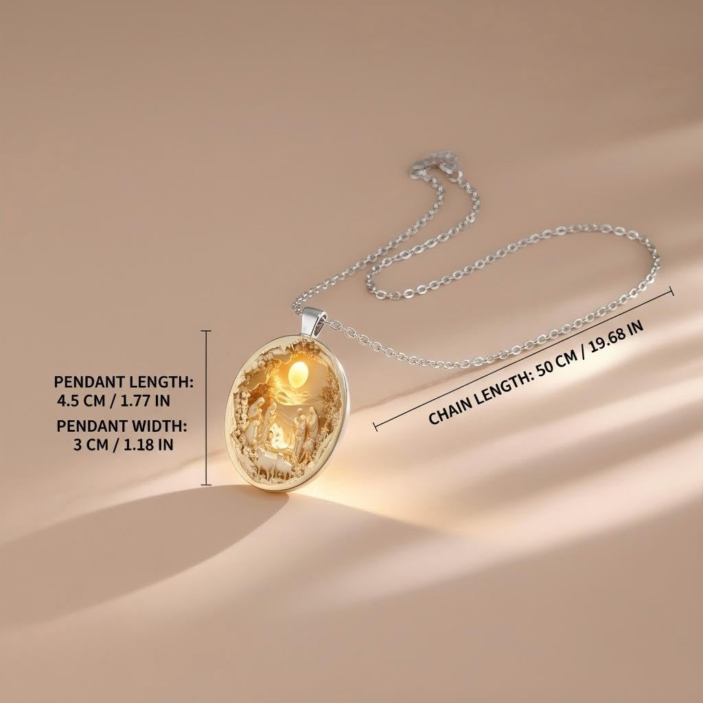 Men’s Artistic Pendant Necklace with Chain Vintage Style Statement Jewelry, Yellow
