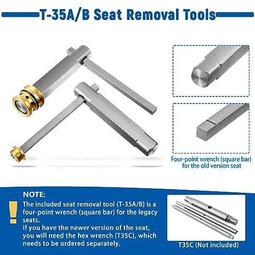 Enhon Valve Rebuild Kit Replacement for REB-VALVE, Compatible with Symmons Temptrol Valve, TA-10 Spindle Assembly, TA-4 Hot and Cold Seats, T-11 Cap Gasket, T-35A/B Seat Removal Tools (1 Pack)