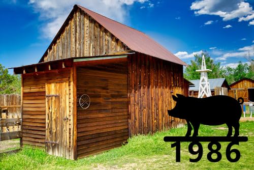 Custom Farm Hog Metal Sign, Personalized Pig Country Ranch Farm Outdoor Sign Piglet Metal House Number Sign, Cute Swine Address Sign House Address Metal Address Sign,