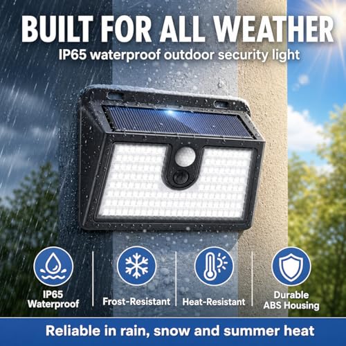[6 Pack] CLAONER Cool White Solar Motion Sensor Lights Waterproof Outdoor Security Wall Lights