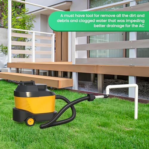 Homeslea Black AC Drain Line Unclogger Tool with 1-Inch Pipe Adapter