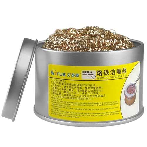 AOCEAN Soldering Iron Tip Cleaner Solder Tip Cleaning Wire Soft Coiled Coppered Wire Stainless Steel Tip Cleaner Kit