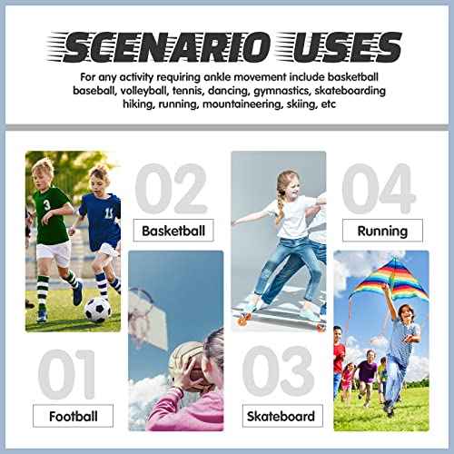 Tarpop 3 Pair Ankle Compression Sleeves for Kids Ankle Brace Compression Sleeves Foot Arch Sock for Girls Sports Running Dance Fitness Gymnastics(Black,Medium)