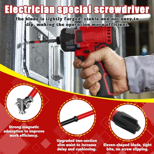 10 Pack Fph2 Impact Screwdriver Bit Set, 65mm & 110mm Slotted Heads 1/4 Inch Hex Shank, Cross Slot Screw Driver Drill Bits Used Electricians