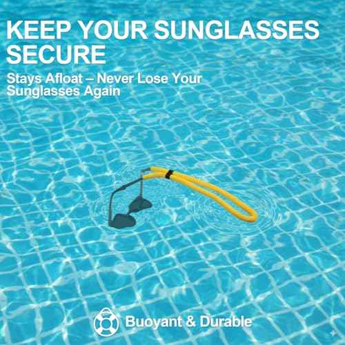 6 Pack Floating Sunglasses Straps for Water Sports ? Buoyant Glasses Strap, Adjustable for Boating, Kayaking, Fishing, Paddleboarding - Secure Anti-Slip Cord, Easy Install for Men & Women