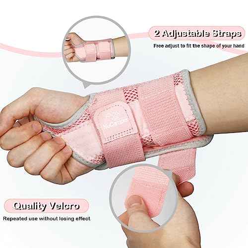 NuCamper Wrist Brace Carpal Tunnel Right Left Hand for Men Women, Night Wrist Sleep Supports Splints Arm Stabilizer with Compression Sleeve Adjustable Straps,for Tendonitis Arthritis Pain Relief