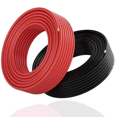 14 Gauge Auto Electrical Wire 25FT Black & Red 2-Pack - CCA Low Voltage Car Battery & Audio Wiring