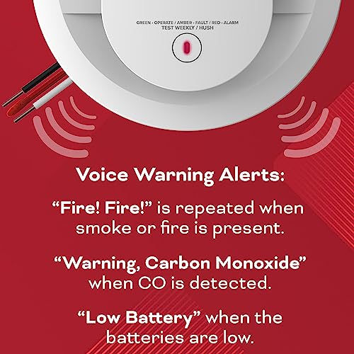 Kidde Hardwired Smoke & CO Detector 2-Pack with Voice Alerts & Battery Backup