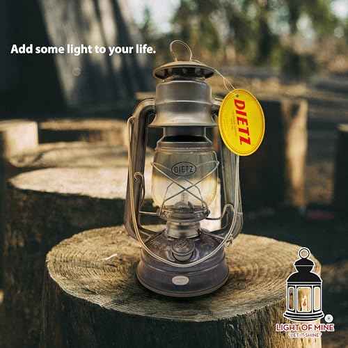 Light of Mine - Dietz #76 Original Unfinished Oil Lantern Including 100% Cotton 1/2" Replacement Wick Strips with Genuine Red Stitch (Unfinished)