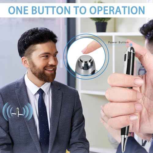 1080P Camera Pen, 64G Nanny Cam, Portable Body Cameras with Loop Recording, Rechargeable Video Camera for Home, Office-One Button Surveillance Cameras