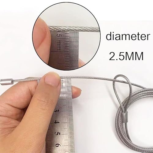 Safety Cable Lock 48¡¯¡¯ Long, Luggage Lock Safety Cable Lightweight Braided Stainless Steel by Ovener