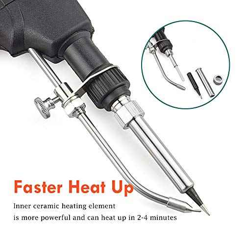 Toolour Soldering Gun Kit 5 in 1 Soldering Iron Kit 60W Industrial Automatic Solder Feeding Hand-held Welding Gun with Solder Wire for Electronic Desoldering Rework PCB Repair Home DIY