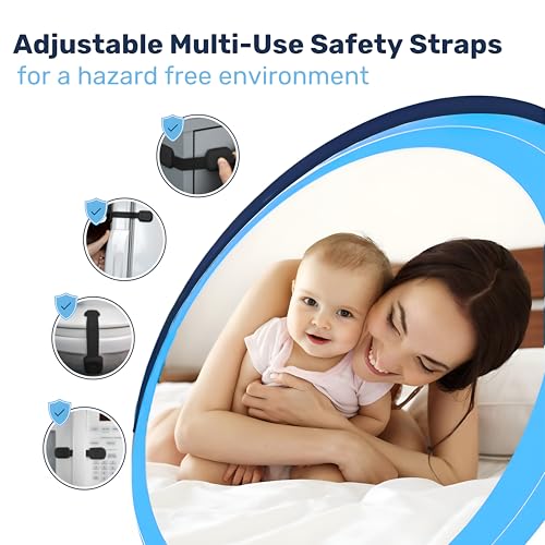 Baby Proof Me Black Child Safety Cabinet Latch Set, 6 Pack, RV & Home Use